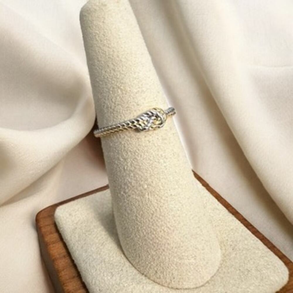 925 Sterling Silver Knot Promise Ring - Size 7, Unisex, Gift Box Included
